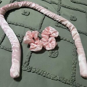 Pink Satin Hair Accessories Set